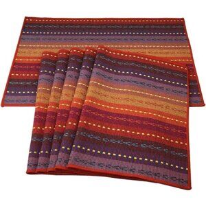 Hand Woven with 100% Cotton Placemats Colorful Placemats Braided Ribbed Durable